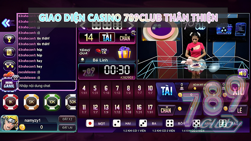 Giao diện Casino 789club thân thiện với người dùng